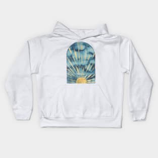 Gold and navy sunrise Kids Hoodie